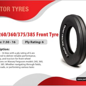 FRONT TYRE MF375/385 7.50-16 (173003 – 1173003) 12PLY